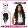 imageSensationnel Vice bundles multi weaving  deep twist synthetic virgin hair dupe bundle hair layered with 2x5 Lace Closure 14 16 18 Inch BALAYAGEBLONDET227