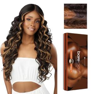imageSensationnel Bare Lace Ypart Lacewigs  Korie Lacefront Glueless Synthetic 180 Degree Preplucked Hairline 1 JETBLACKBALAYAGECHOCOLATE