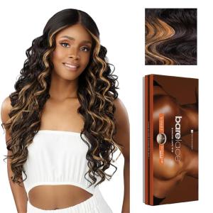 imageSensationnel Bare Lace Ypart Lacewigs  Korie Lacefront Glueless Synthetic 180 Degree Preplucked Hairline 1 JETBLACKBALAYAGEGOLD