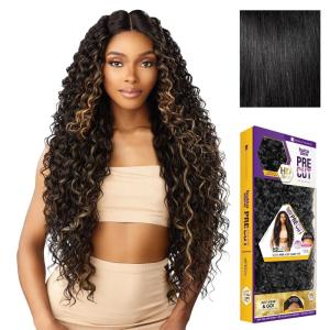 imageSensationnel Butta Lace Precut Wig  Unit 19 Glueless Extra Wide 5 Inch Deep Parting Synthetic Pre Tweezed Smaller Knot Hairline 1 JETBLACK1 JETBLACK
