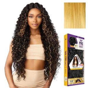 imageSensationnel Butta Lace Precut Wig  Unit 19 Glueless Extra Wide 5 Inch Deep Parting Synthetic Pre Tweezed Smaller Knot Hairline 1 JETBLACKHONEYBLONDE