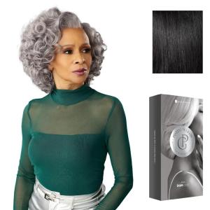 imageSensationnel Platinum Glow 13X6 Wig  Evine Lacefrontal Glueless human hair blend Preplucked Hairline 1 JETBLACK1 JETBLACK