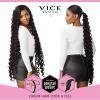imageSensationnel Vice bundles weaving  deep twist 36 inch synthetic virgin hair dupe weave bundle hair sew in and pony tail long length 1 pack 613 BLONDE350 COPPERRED