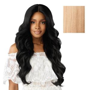 imageSensationnel Dashly Lace Front Wig  Unit 55 Hand Tied Laceparting Ear to Ear Synthetic 1 JETBLACKASHPEACHBLONDE