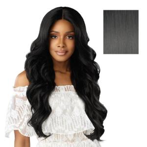 imageSensationnel Dashly Lace Front Wig  Unit 55 Hand Tied Laceparting Ear to Ear Synthetic 1 JETBLACKASHYBLUE