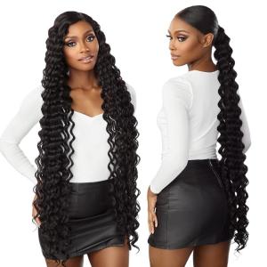 imageSensationnel Vice bundles weaving  deep twist 36 inch synthetic virgin hair dupe weave bundle hair sew in and pony tail long length 1 pack 613 BLONDE27 HONEYBLONDE