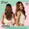 imageSensationnel Glamzy Lace Part Wig  Thalia Glueless Hand Tied Wider V Parting Synthetic Hair 1 JETBLACKBALAYAGEASHBLONDE