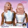 imageSensationnel ShearMuse Crystal Cloud Lace Wigs  Lustra Wide 5 Inch Deep Parting Synthetic Preplucked Hairline Glueless Lacefront CORALPINKPINKPONY