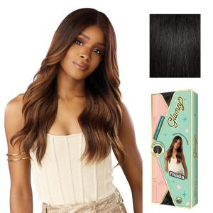 imageSensationnel Glamzy Lace Part Wig  Thalia Glueless Hand Tied Wider V Parting Synthetic Hair 1 JETBLACK1B OFFBLACK