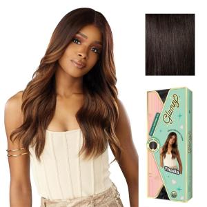 imageSensationnel Glamzy Lace Part Wig  Thalia Glueless Hand Tied Wider V Parting Synthetic Hair 1 JETBLACK2 DARKBROWN