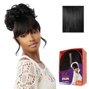 imageSensationnel Lulu Bun Updo Hairextensions  Unit 6 Synthetic 3x35 HD Lace Parting Quick and Easy Wear Hair Wig Piece 1 JETBLACK1 JETBLACK