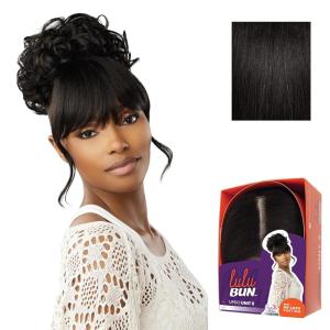 imageSensationnel Lulu Bun Updo Hairextensions  Unit 6 Synthetic 3x35 HD Lace Parting Quick and Easy Wear Hair Wig Piece 1 JETBLACK1B OFFBLACK