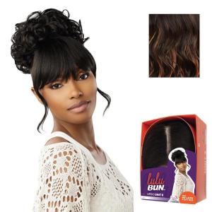 imageSensationnel Lulu Bun Updo Hairextensions  Unit 6 Synthetic 3x35 HD Lace Parting Quick and Easy Wear Hair Wig Piece 1 JETBLACKF1B30