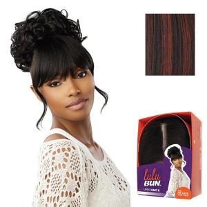 imageSensationnel Lulu Bun Updo Hairextensions  Unit 6 Synthetic 3x35 HD Lace Parting Quick and Easy Wear Hair Wig Piece 1 JETBLACKF1B350
