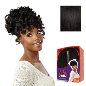imageSensationnel Lulu Bun Updo Hairextensions  Unit 7 Synthetic 3x35 HD Lace Parting Quick and Easy Wear Hair Wig Piece 1 JETBLACK1B OFFBLACK