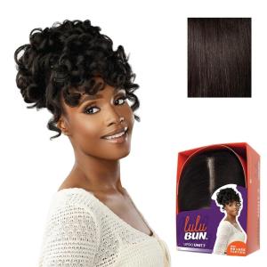 imageSensationnel Lulu Bun Updo Hairextensions  Unit 7 Synthetic 3x35 HD Lace Parting Quick and Easy Wear Hair Wig Piece 1 JETBLACK2 DARKBROWN