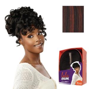 imageSensationnel Lulu Bun Updo Hairextensions  Unit 7 Synthetic 3x35 HD Lace Parting Quick and Easy Wear Hair Wig Piece 1 JETBLACKF1B350