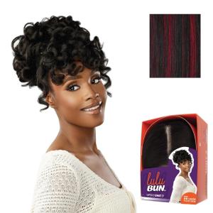 imageSensationnel Lulu Bun Updo Hairextensions  Unit 7 Synthetic 3x35 HD Lace Parting Quick and Easy Wear Hair Wig Piece 1 JETBLACKF1BBG