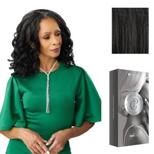 imageSensationnel Platinum Glow 13X6 Wig  Coraline Lacefrontal Glueless human hair blend Preplucked Hairline 1 JETBLACKSHIMMERINGSILVER