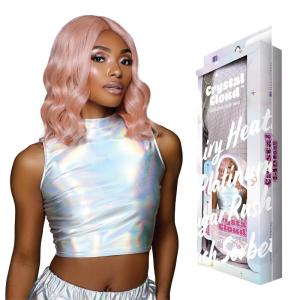 imageSensationnel ShearMuse Crystal Cloud Lace Wigs  Lustra Wide 5 Inch Deep Parting Synthetic Preplucked Hairline Glueless Lacefront CORALPINKCORALPINK