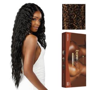 imageSensationnel Bare Lace Fulllace Wig  Unit 6 Human Hair Blend All Lacefrontal Glueless Synthetic 180 Degree Preplucked Hairline 1 JETBLACKCH30