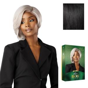 imageSensationnel Chicbob Lace Frontwig  Bob Unit 9 Face Framing Glueless Wig Wide 5 Inch Deep Part Synthetic Preplucked Hairline 1 JETBLACK1 JETBLACK
