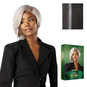 imageSensationnel Chicbob Lace Frontwig  Bob Unit 9 Face Framing Glueless Wig Wide 5 Inch Deep Part Synthetic Preplucked Hairline 1 JETBLACKBALAYAGEPLATINUM