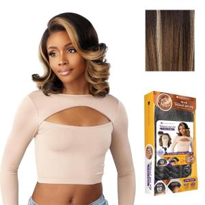 imageSensationnel Curls Kinksandco Kinkyedges Wig  Kinky Barrel Curl 14 Inch 13X6 Lace Frontal Natural Kinkytexture Edged Hairline for Natural 3C to 4C Hair Textures 1 JETBLACKBALAYAGEMOCHA