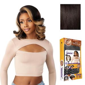 imageSensationnel Curls Kinksandco Kinkyedges Wig  Kinky Barrel Curl 14 Inch 13X6 Lace Frontal Natural Kinkytexture Edged Hairline for Natural 3C to 4C Hair Textures 1 JETBLACK2 DARKBROWN