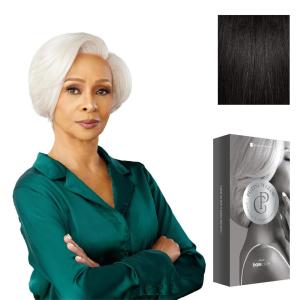 imageSensationnel Platinum Glow 13X6 Wig  Catherine Lacefrontal Glueless human hair blend Preplucked Hairline 1 JETBLACK1B OFFBLACK