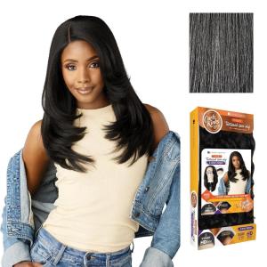 imageSensationnel Curls Kinks and Co Kinkyedges Wig  Kinky Blow Out 20 Inch Y Part Lace Natural Kinky Edge textured Hairline for Natural 3B to 4C Hair Textures 1 JETBLACKM44