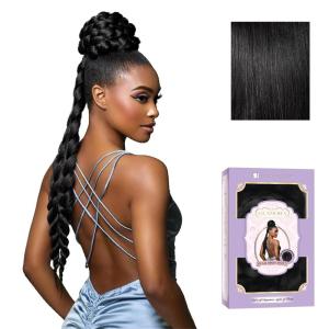imageSensationnel Glamora Glam Updo Hairpiece  Unit 3 Ready to Wear Synthetic Bun with Adjustable Drawstring Cap 1 JETBLACK1 JETBLACK
