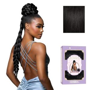 imageSensationnel Glamora Glam Updo Hairpiece  Unit 3 Ready to Wear Synthetic Bun with Adjustable Drawstring Cap 1 JETBLACK1B OFFBLACK