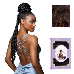 imageSensationnel Glamora Glam Updo Hairpiece  Unit 3 Ready to Wear Synthetic Bun with Adjustable Drawstring Cap 1 JETBLACKF1B30