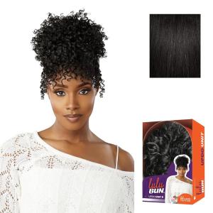 imageSensationnel Lulu Bun Updo Hairextensions  Unit 8 Synthetic 3x35 HD Lace Parting Quick and Easy Wear Hair Wig Piece 1 JETBLACK1B OFFBLACK