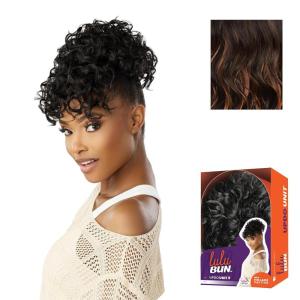 imageSensationnel Lulu Bun Updo Hairextensions  Unit 9 Synthetic 3x35 HD Lace Parting Quick and Easy Wear Hair Wig Piece 1 JETBLACKF1B30