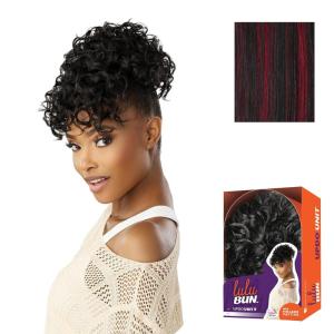 imageSensationnel Lulu Bun Updo Hairextensions  Unit 9 Synthetic 3x35 HD Lace Parting Quick and Easy Wear Hair Wig Piece 1 JETBLACKF1BBG