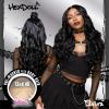 imageSensationnel HexDoll 13X4 Lace Wig  Elvira Lacefrontal Glueless Synthetic with Natural Density Preplucked Hairline 1B OFFBLACK2 DARKBROWN