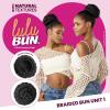imageSensationnel Lulu Bun Hair Extensions  Braided Bun Unit 1 with Clips and Drawstring Easy Wear Protective Style Synthetic Hairpiece 1 JETBLACKF1B30