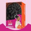 imageSensationnel Lulu Bun Hair Extensions  Braided Bun Unit 1 with Clips and Drawstring Easy Wear Protective Style Synthetic Hairpiece 1 JETBLACKF1B33