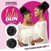 imageSensationnel Lulu Bun Hair Extensions  Textured Bun Unit 1 with Clips and Drawstring Easy Wear Protective Style Synthetic Hairpiece 1 JETBLACKF1B33