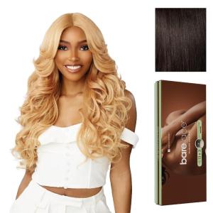 imageSensationnel Bare Lace 13X3 Lacewig  Unit 1 Lacefrontal Glueless Synthetic 180 Degree Preplucked Hairline 1 JETBLACK2 DARKBROWN