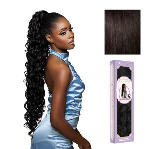 imageSensationnel Glamora Glam Updo Hairpiece  Unit 2 Ready to Wear Synthetic with Adjustable Pony Wrap 1 JETBLACK2 DARKBROWN