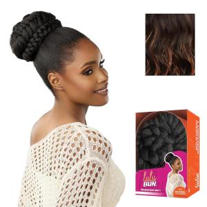 imageSensationnel Lulu Bun Hair Extensions  Braided Bun Unit 1 with Clips and Drawstring Easy Wear Protective Style Synthetic Hairpiece 1 JETBLACKF1B30