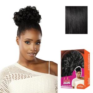 imageSensationnel Lulu Bun Hair Extensions  Textured Bun Unit 1 with Clips and Drawstring Easy Wear Protective Style Synthetic Hairpiece 1 JETBLACK1 JETBLACK