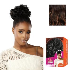 imageSensationnel Lulu Bun Hair Extensions  Textured Bun Unit 1 with Clips and Drawstring Easy Wear Protective Style Synthetic Hairpiece 1 JETBLACKF1B30