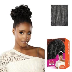 imageSensationnel Lulu Bun Hair Extensions  Textured Bun Unit 1 with Clips and Drawstring Easy Wear Protective Style Synthetic Hairpiece 1 JETBLACKM44