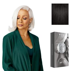 imageSensationnel Platinum Glow 13X6 Wig  Jasmine Lacefrontal Glueless human hair blend Preplucked Hairline 1 JETBLACK1B OFFBLACK