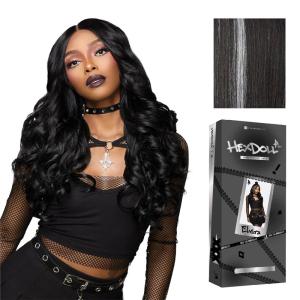 imageSensationnel HexDoll 13X4 Lace Wig  Elvira Lacefrontal Glueless Synthetic with Natural Density Preplucked Hairline 1 JETBLACKBALAYAGEPLATINUM