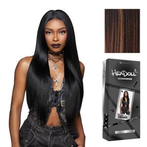 imageSensationnel HexDoll 13X4 Lace Wig  Lilith Lacefrontal Glueless Synthetic with Natural Density Preplucked Hairline 1 JETBLACKBALAYAGECHOCOLATE